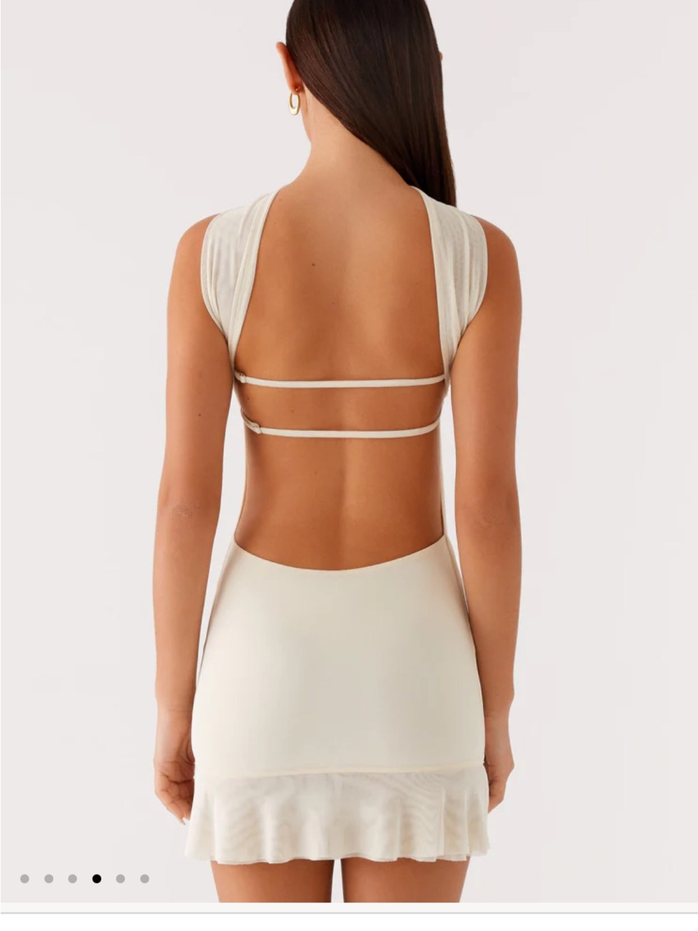 Peppermayo Cream Strapless Mini Dress with Halter Detail - Picture 3 of 4